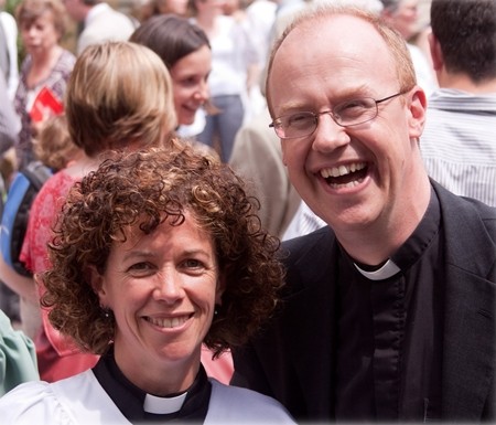 Stephen Kuhrt with Helen Hancock in dog collar